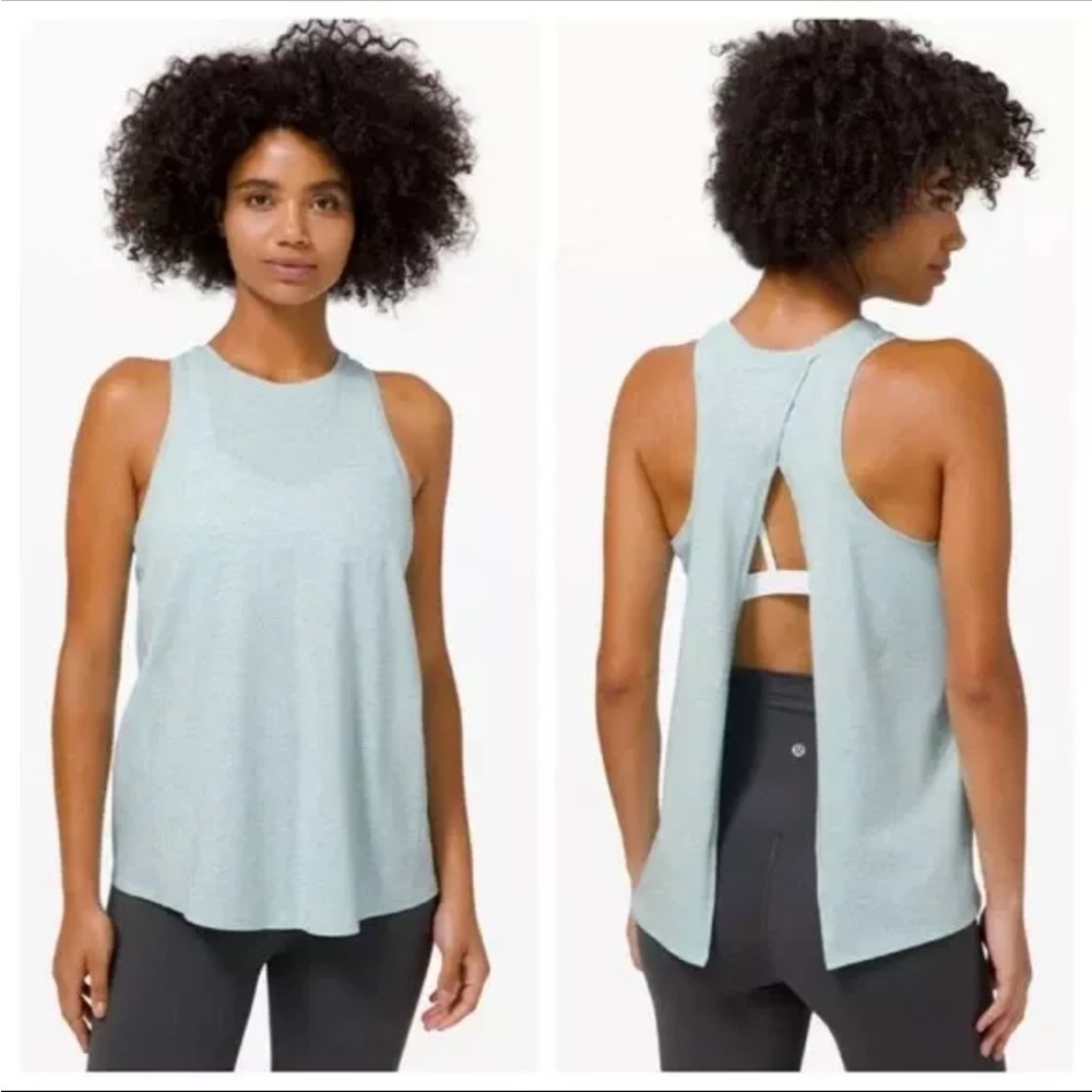 Lululemon All Tied Up light blue frosty Tank  size 6